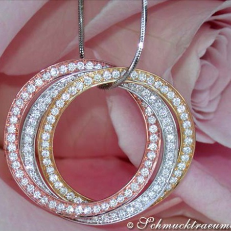 Amazing Entwined Diamond Circle Pendant