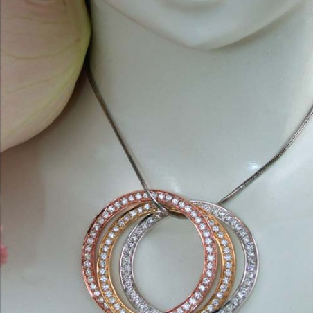 Amazing Entwined Diamond Circle Pendant