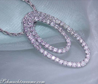 Attractive Diamond Ellipse Pendant