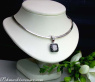 Puristic Black & White Diamond Square Pendant