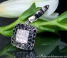 Puristic Black & White Diamond Square Pendant