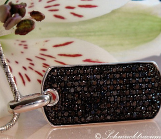Minimalist Black Diamond Dog Tag Pendant