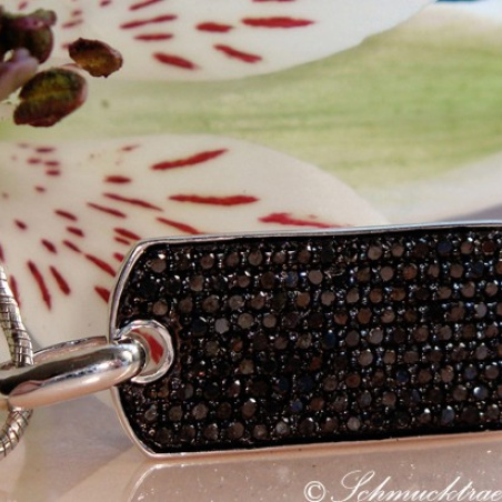 Minimalist Black Diamond Dog Tag Pendant