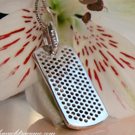 Minimalist Black Diamond Dog Tag Pendant