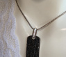 Minimalist Black Diamond Dog Tag Pendant