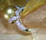 Gorgeous Golden Southsea Pearl Diamond Ring (Collar Style)