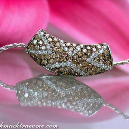 Interesting Pendant with Brown and White Diamonds