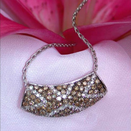 Interesting Pendant with Brown and White Diamonds