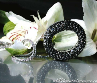 Precious Black Diamond Circle Pendant