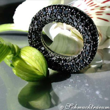 Precious Black Diamond Circle Pendant