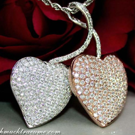 Exquisite Double Heart Diamond Pendant