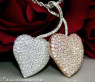 Exquisite Double Heart Diamond Pendant