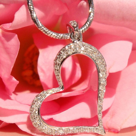 Delicate Diamond Heart Pendant