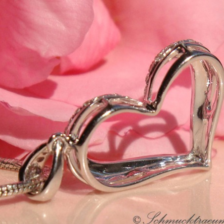 Delicate Diamond Heart Pendant