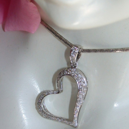 Delicate Diamond Heart Pendant
