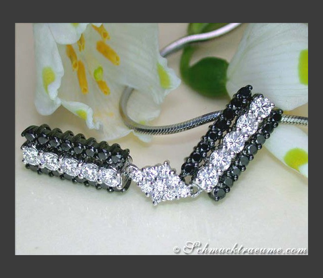 Exquisite Black & White Diamond Pendant Exquisite Black & White Diamond Pendant