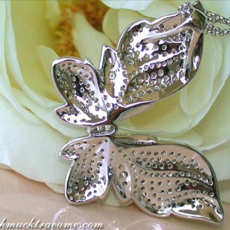 Magnificent Butterfly Pendant with Natural Brown & White Diamonds