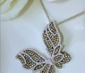 Magnificent Butterfly Pendant with Natural Brown & White Diamonds