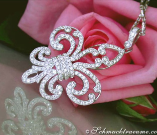 Huge "Fleur de Lis" Style Diamond Pendant
