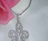 Huge "Fleur de Lis" Style Diamond Pendant