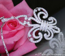 Huge "Fleur de Lis" Style Diamond Pendant