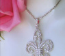 Huge "Fleur de Lis" Style Diamond Pendant