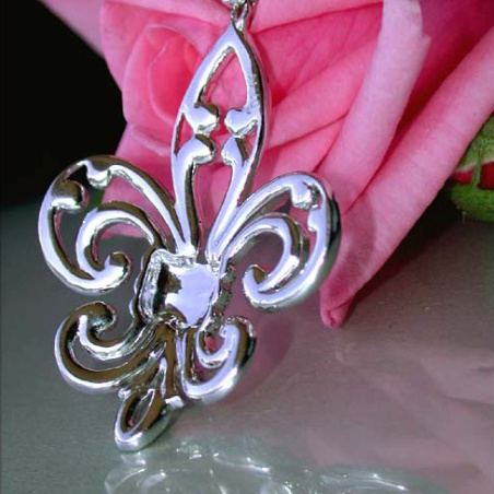 Huge "Fleur de Lis" Style Diamond Pendant