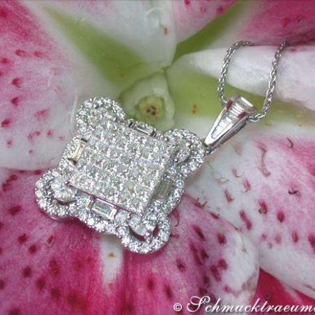 Excellent Pendant with Diamonds of 5 Different Cuts