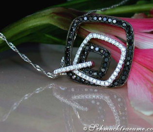 Sophisticated Black & White Diamond Pendant