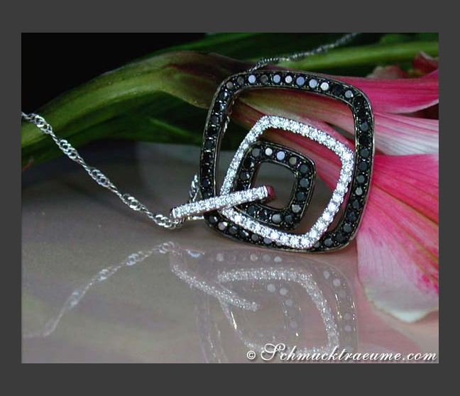 Sophisticated Black & White Diamond Pendant Sophisticated Black & White Diamond Pendant