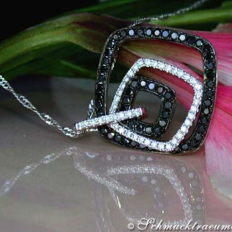 Sophisticated Black & White Diamond Pendant