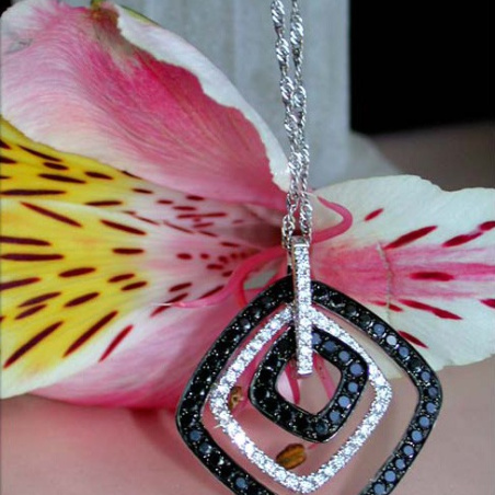 Sophisticated Black & White Diamond Pendant