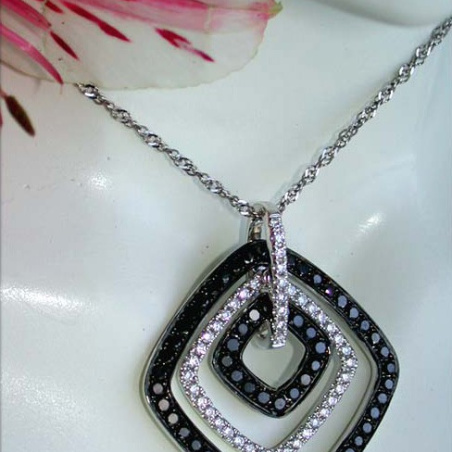 Sophisticated Black & White Diamond Pendant