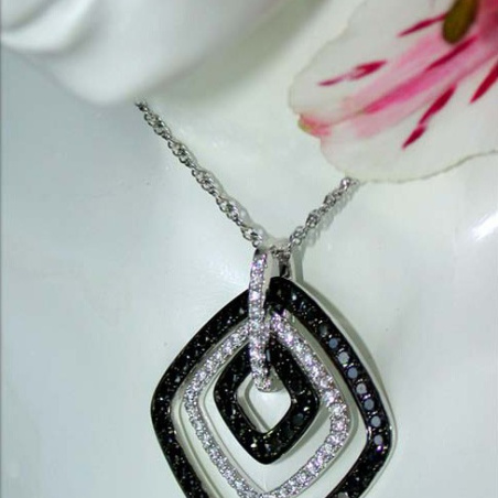 Sophisticated Black & White Diamond Pendant