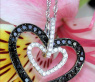 Pretty Black & White Diamond Heart Pendant