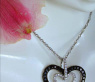 Pretty Black & White Diamond Heart Pendant