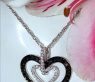 Pretty Black & White Diamond Heart Pendant