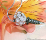 Unique Golf Tee Pendant with Black & White Diamonds