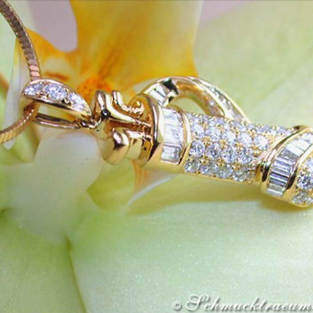 Exquisite Golf Bag Diamond Pendant in Yellow gold 18k