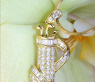 Exquisite Golf Bag Diamond Pendant in Yellow gold 18k