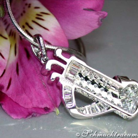 Exquisite Golf Bag Diamond Pendant in White gold 18k