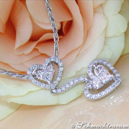 Feminine Princess Diamond Heart Pendant