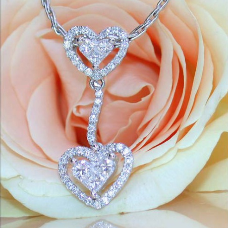 Feminine Princess Diamond Heart Pendant