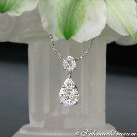 Picture Perfect "Illusion Style" Diamond Pear Pendant