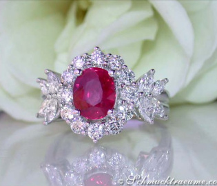 Magnificent Burmese Ruby Diamond Ring