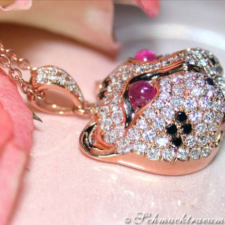 Fabulous Diamond Panther Pendant incl. Chain