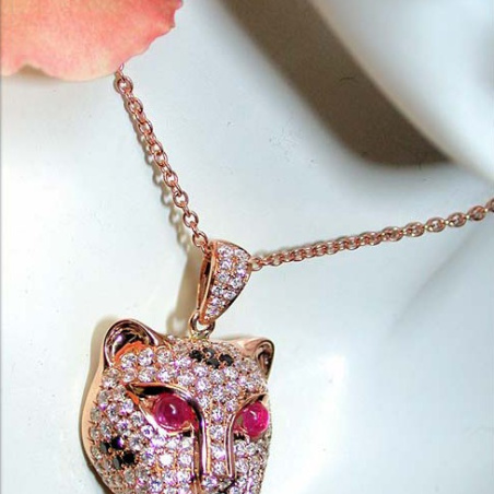 Fabulous Diamond Panther Pendant incl. Chain