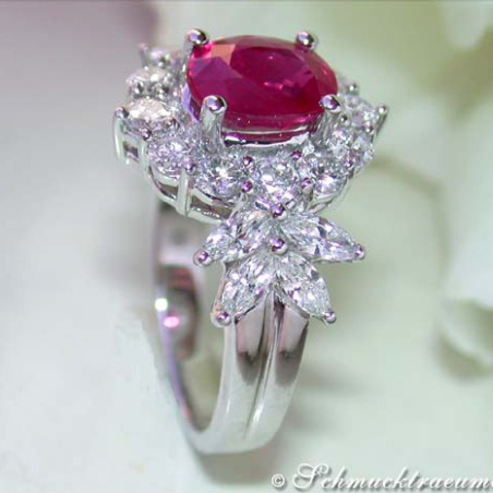 Magnificent Burmese Ruby Diamond Ring