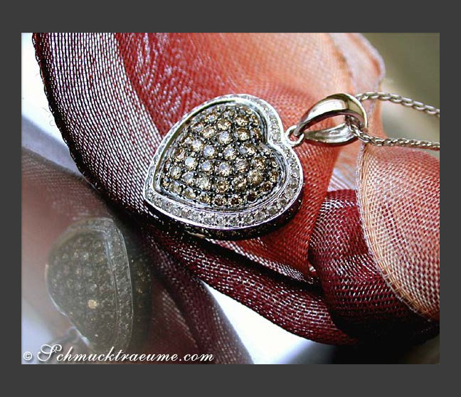 Timeless Natural Brown & White Diamond Heart Pendant Timeless Natural Brown & White Diamond Heart Pendant