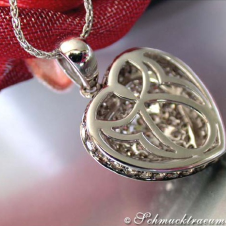 Timeless Natural Brown & White Diamond Heart Pendant